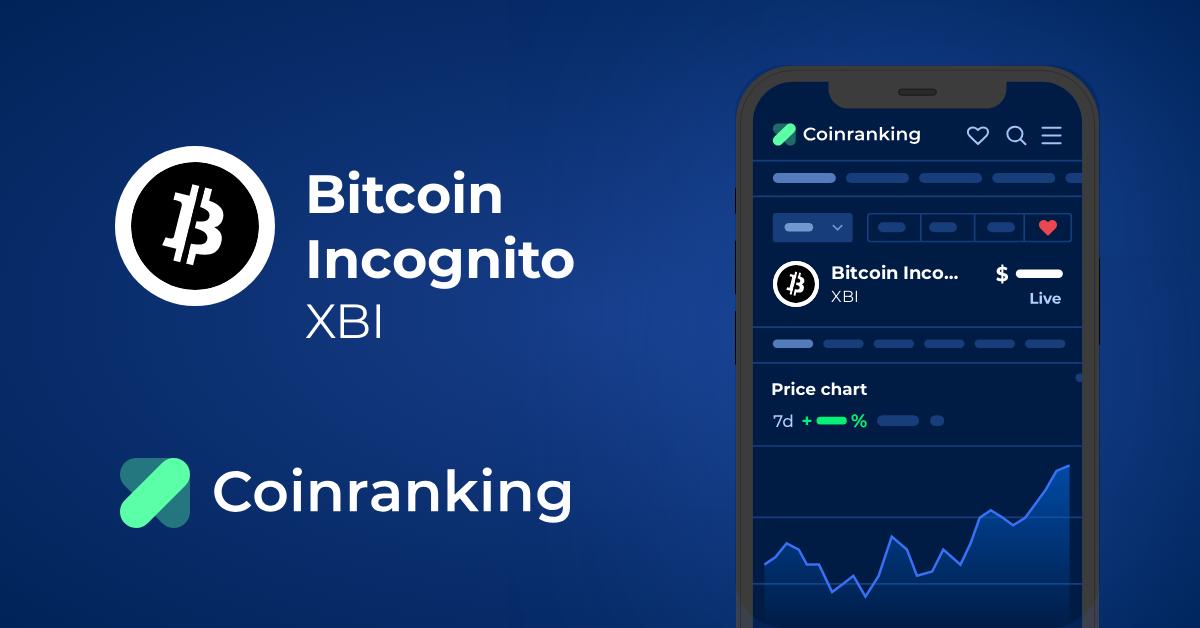 Bitcoin Incognito price today, XBI to USD live price, marketcap and chart | CoinMarketCap