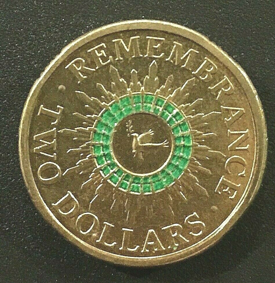 $2 Remembrance Day ‘Green Dove’ Extra Fine condition Coin | Southern Cross Coins