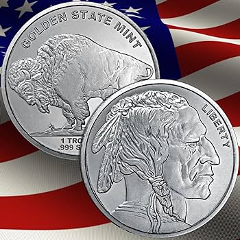 1 oz Fine Silver Round - Buffalo/Indian Head - Monarch Precious Metals