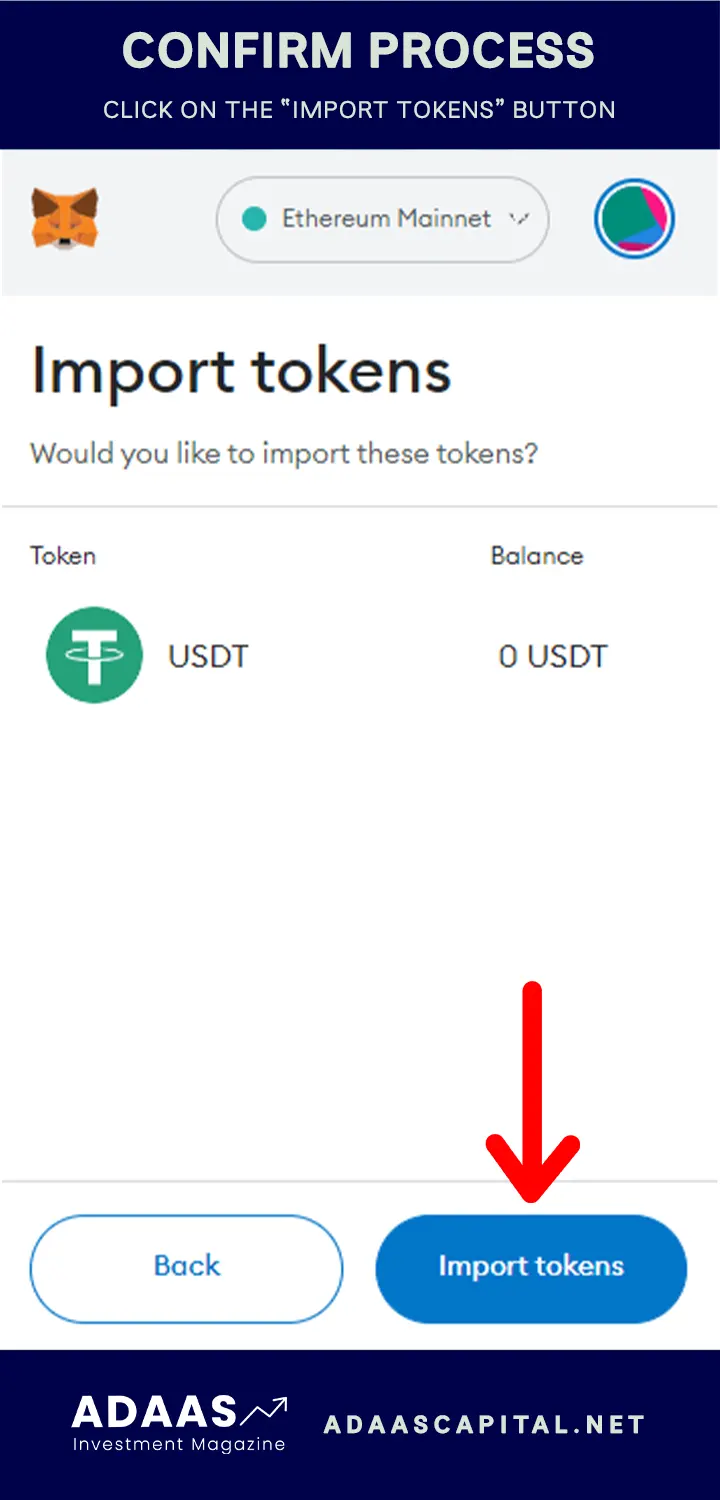 MangaFi - Knowledge | Add USDT to Metamask on Ethereum