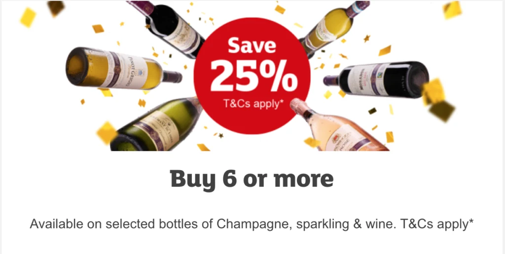 Morrisons Wine Offers - Buy 6, Save 25% March 