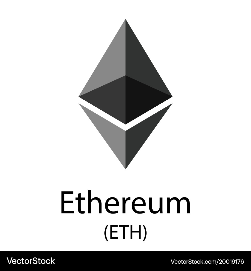 Ethereum (ETH) symbol. Virtual digital crypto currency sign Illustration #