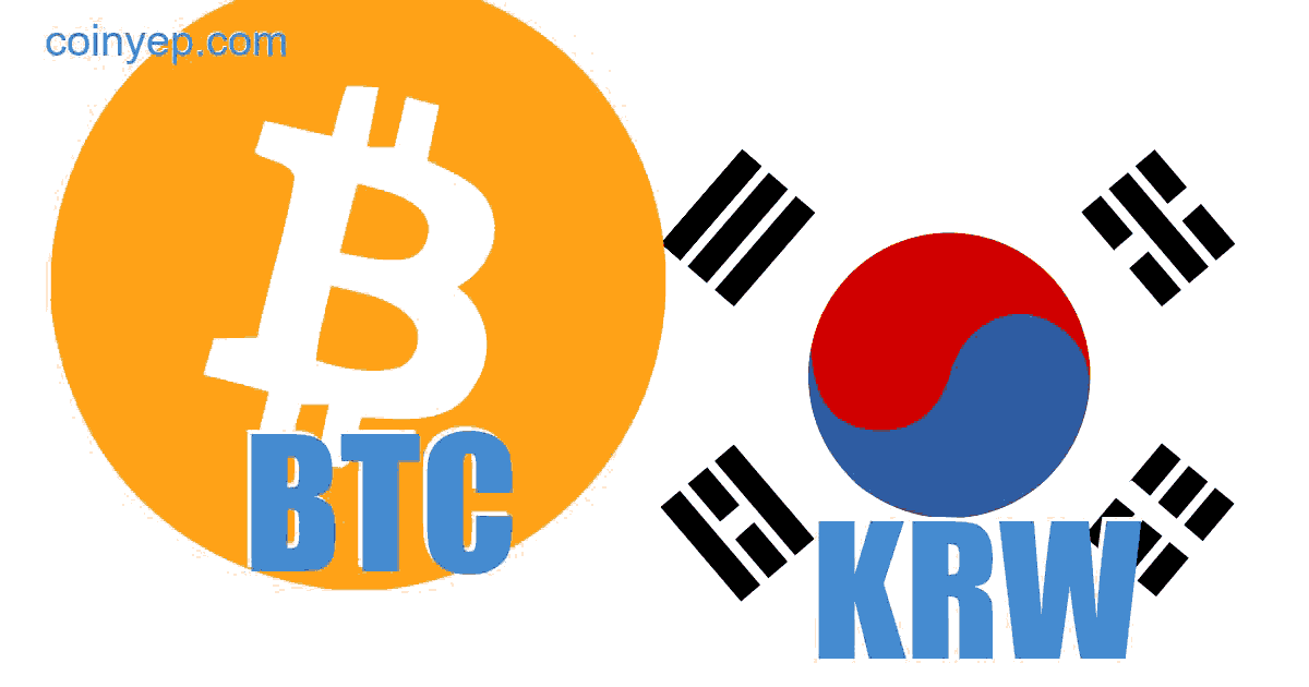 1 BTC to KRW - Bitcoins to South Korean Won Exchange Rate