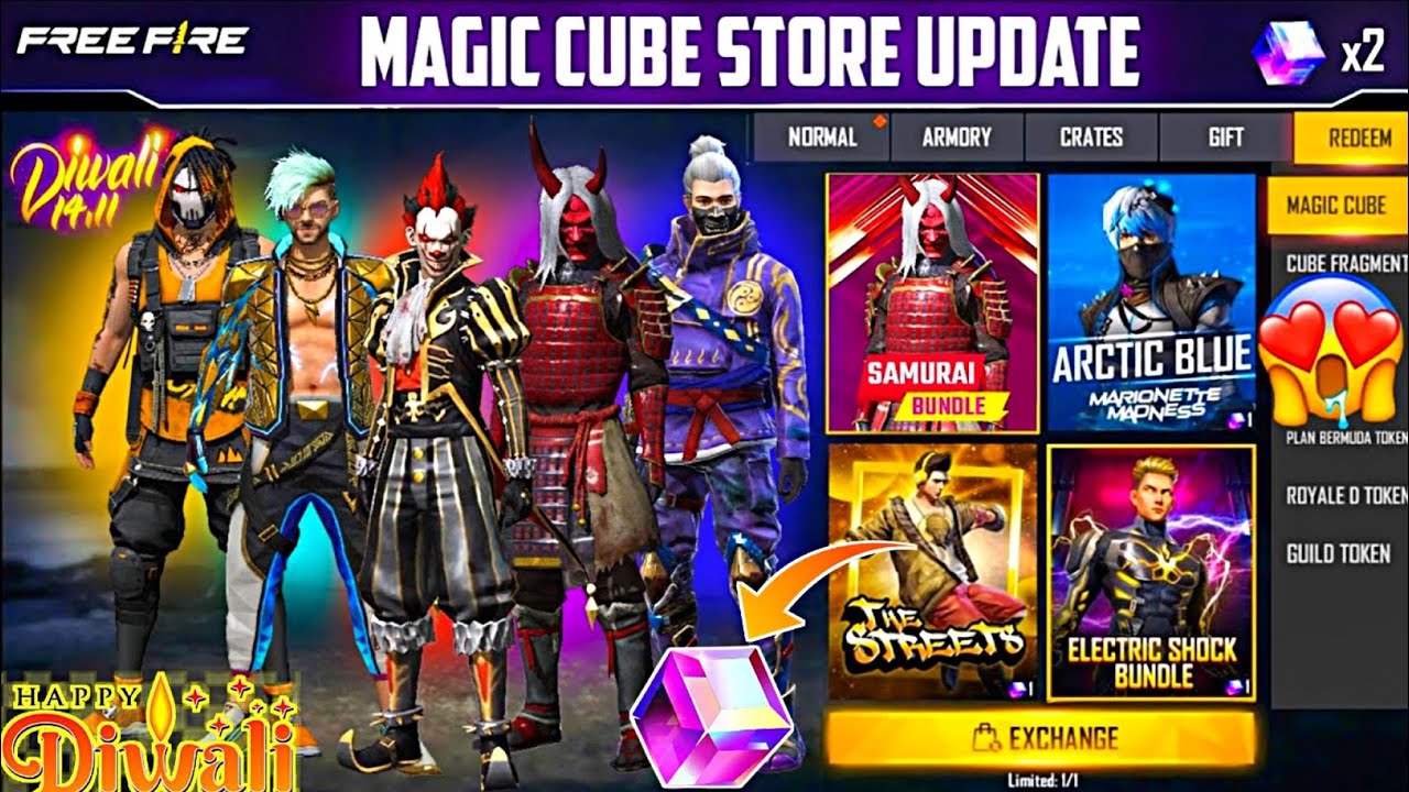 Free Fire Diwali Event Free Magic Cube Bundles