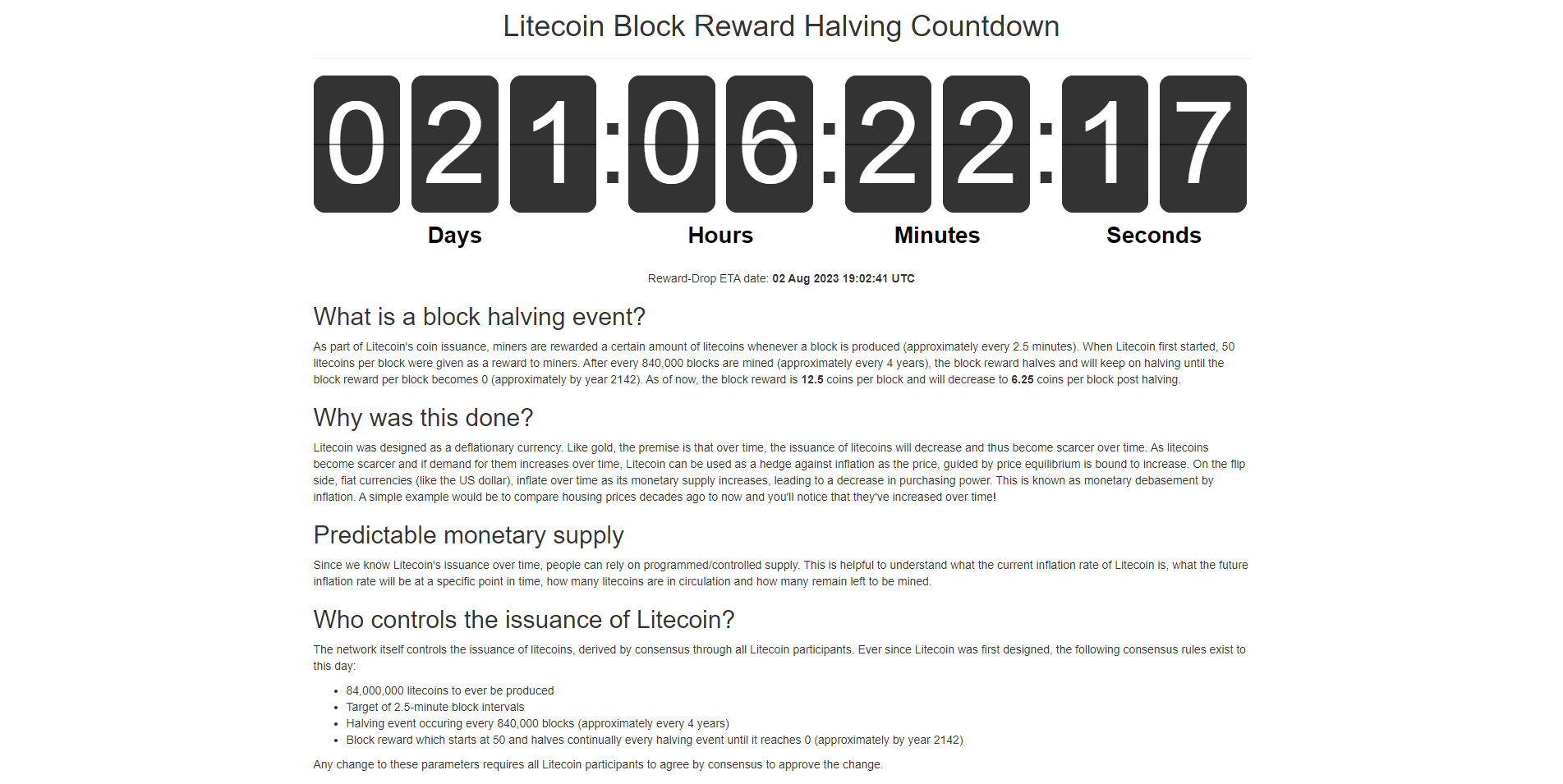 Litecoin Halving Date - Upcoming LTC Halving & History Dates