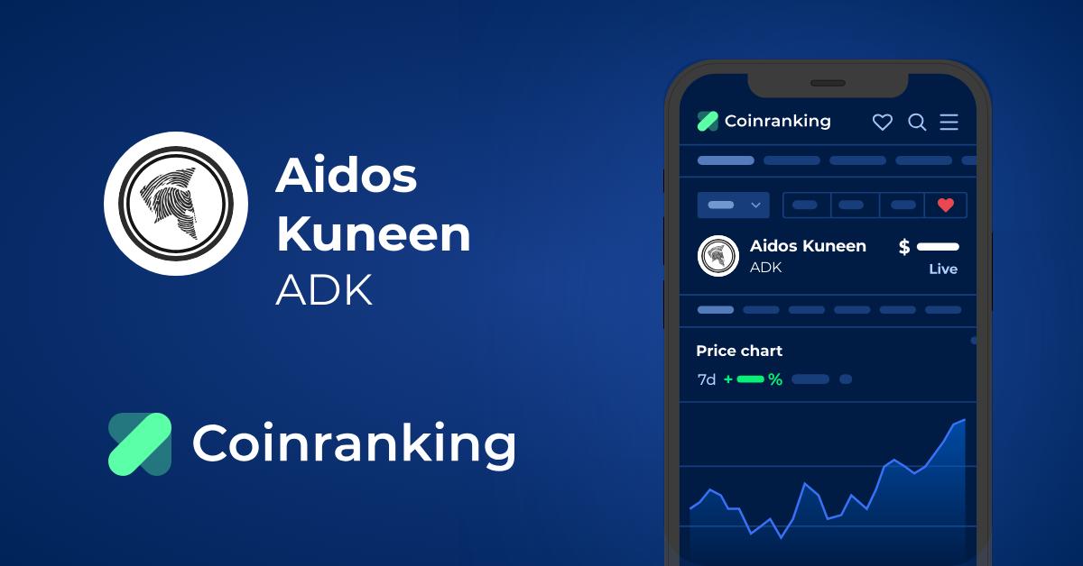 Aidos Kuneen price now, Live ADK price, marketcap, chart, and info | CoinCarp