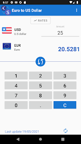 Euro (EUR) to US Dollar (USD) Exchange Rates for June 22, 