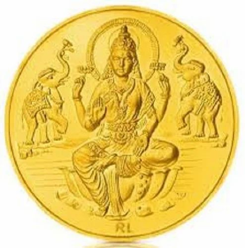 Gold Plated Ma Lakshmi devi Bridal Coin Haram - 