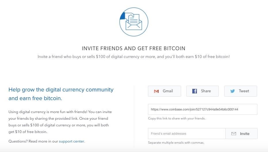 $10 Coinbase Referral: FREE BTC Referral Bonus [Feb ]