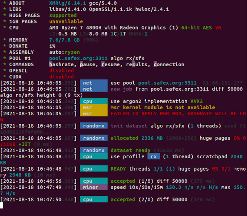 Monero SoloMining - Linux Mint Forums