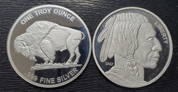 One Troy Ounce 1 oz Buffalo Indian Head Fine Pure Silver Coin. (T – Monaco Jewelers