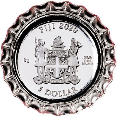 COCA COLA Bottle Cap Silver Coin 1$ Fiji 