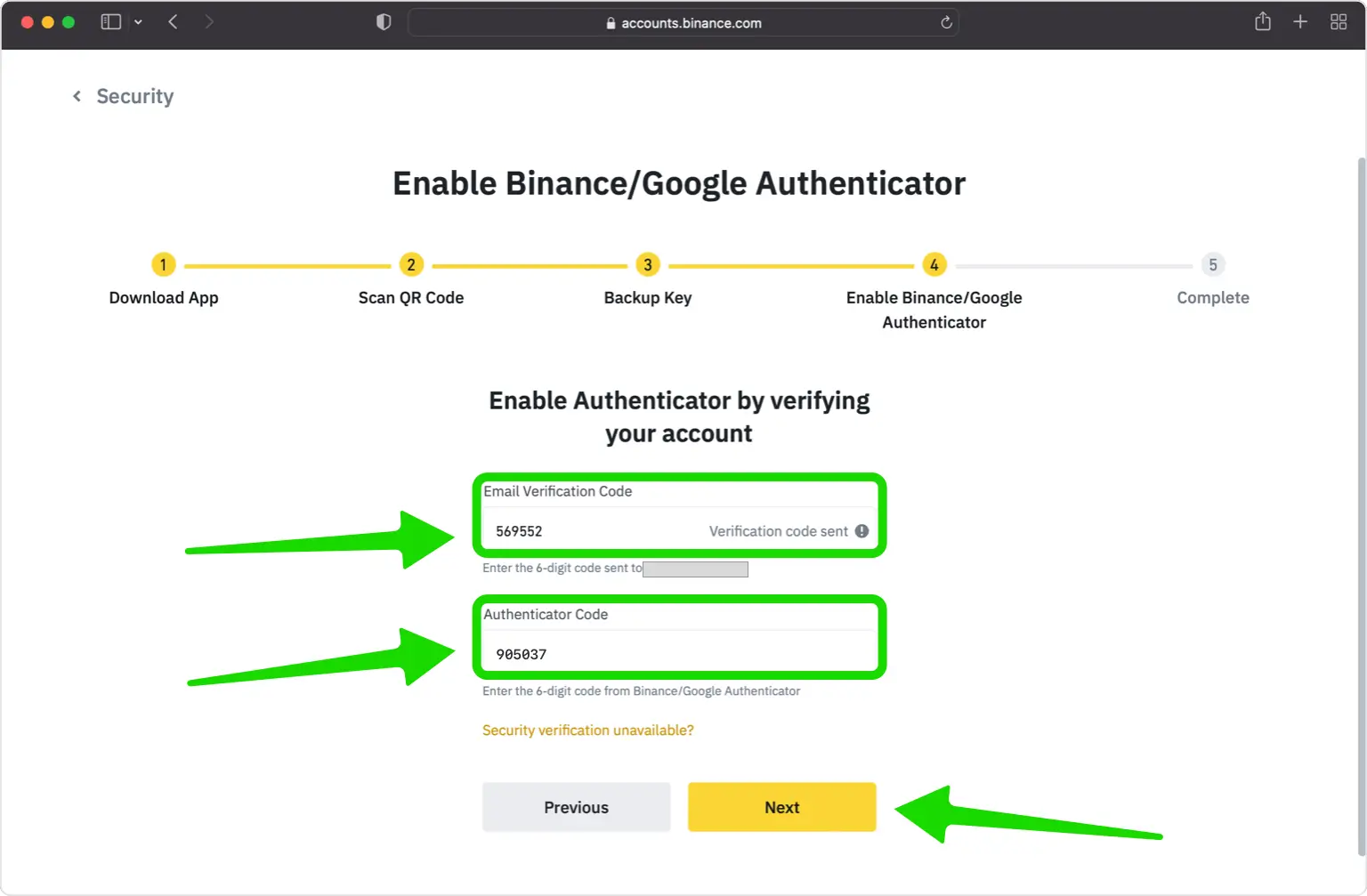 How to enable 2FA on Binance