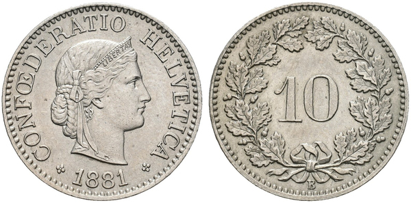 What is a Confederatio Helvetica 10 coin worth? - Answers