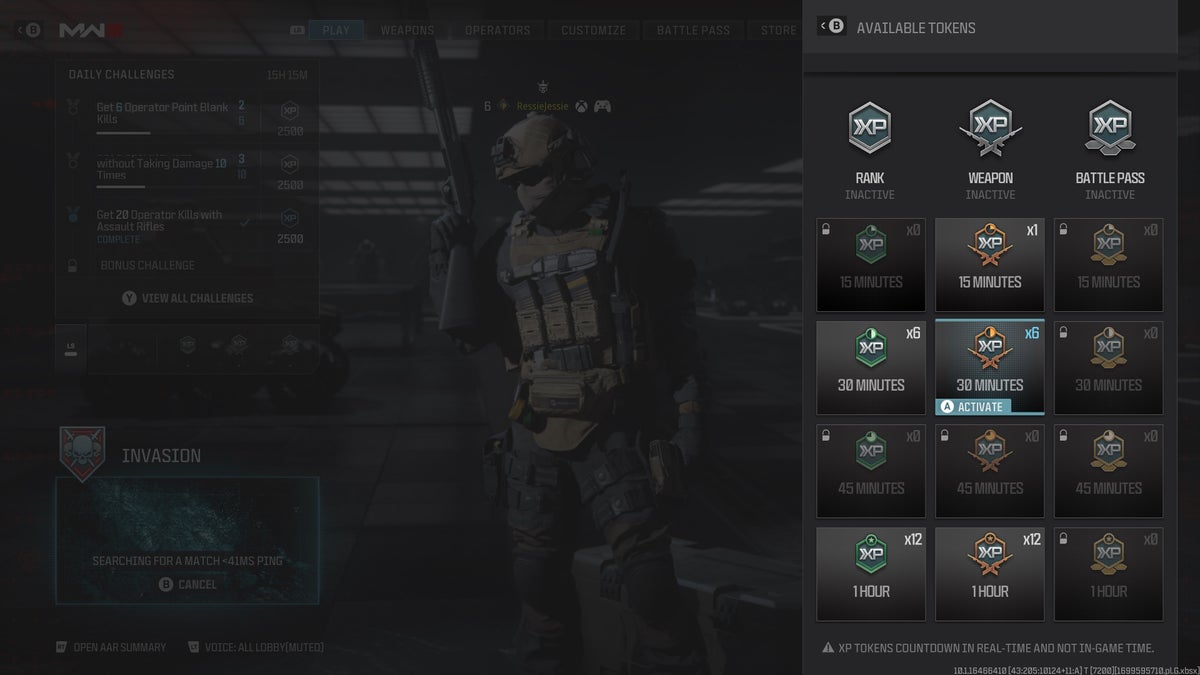 Call of Duty: Warzone XP Token Timers - Why Do They Keep Running?