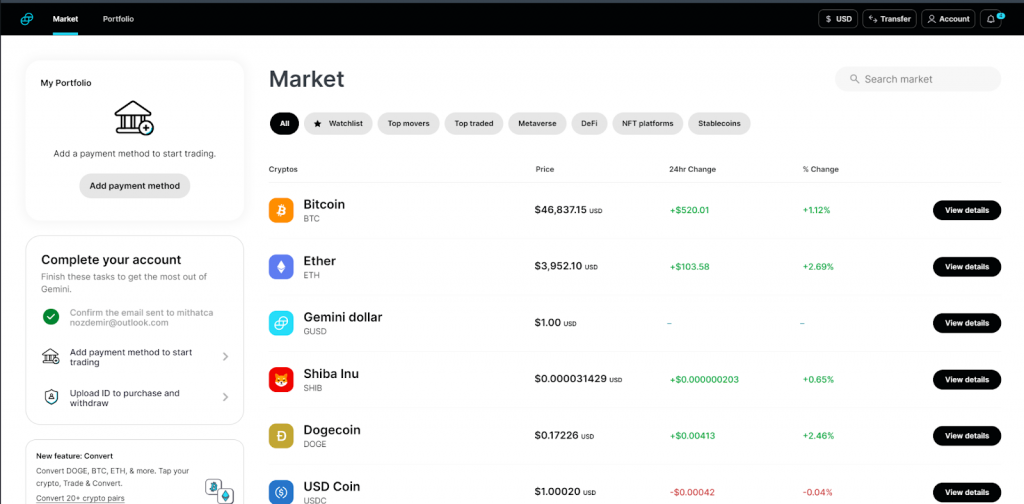 ‎Gemini: Buy Bitcoin & Crypto on the App Store