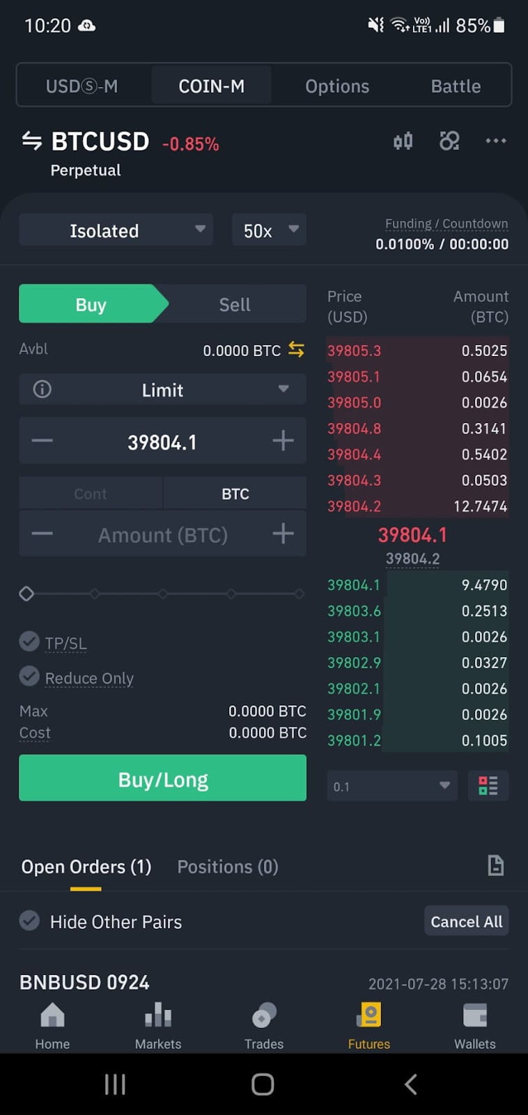 Binance types of orders