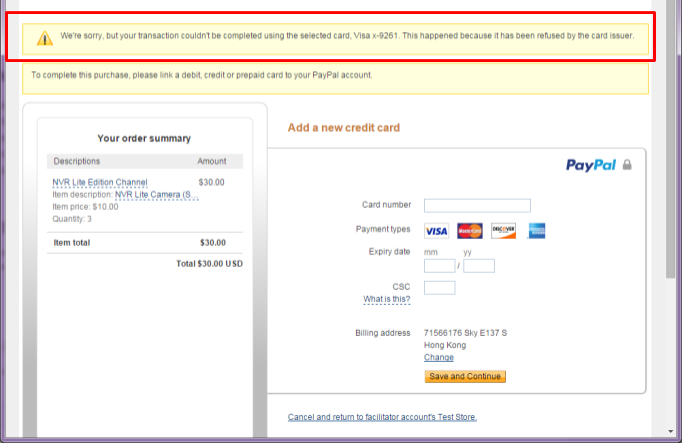 PayPal Error - Decline recovery redirect - PayPal Community