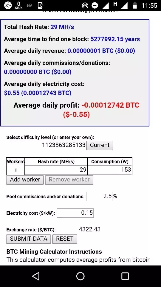 Monero Mining Calculator