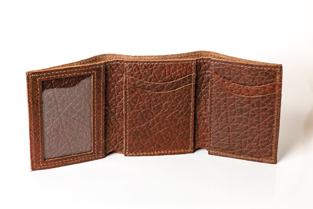 Brown Leather Billfold - Deer - American Made General Store