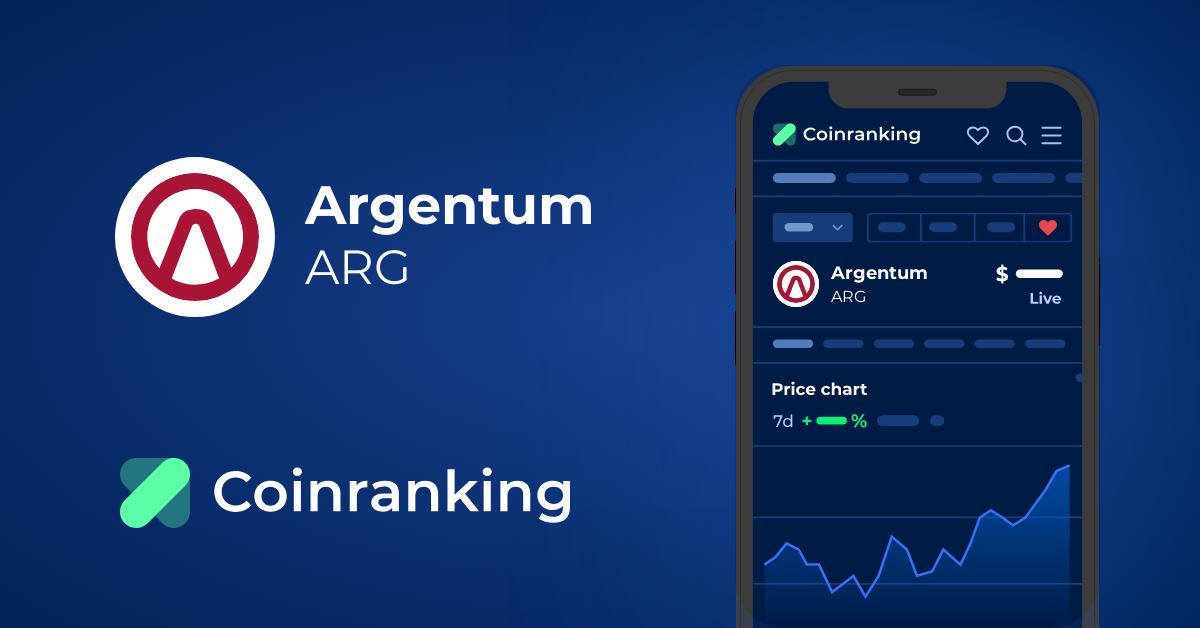 Argentum Price Today - ARG to US dollar Live - Crypto | Coinranking