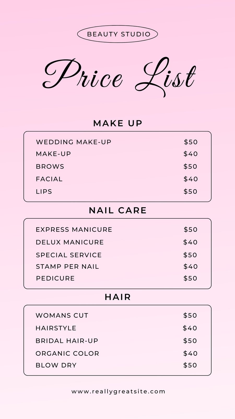 Makeup artist price list template free Jobs, Employment | Freelancer