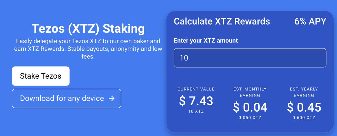 Tezos Domains (TED) Staking Rewards Calculator