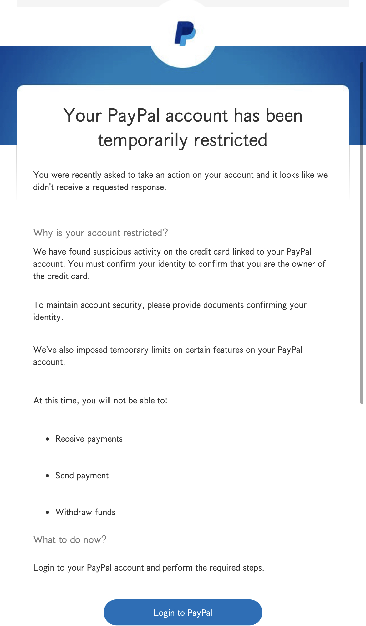 Beware: PayPal phishing texts state your account is 'limited'