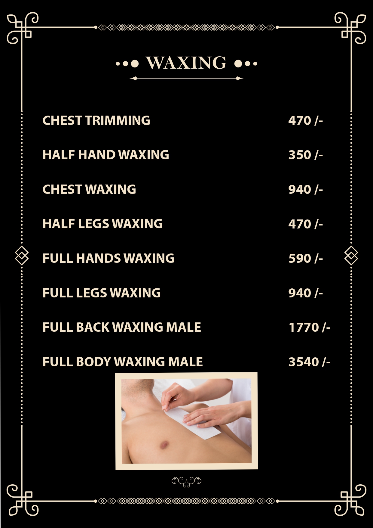 PRICE LIST – The Wax Studio