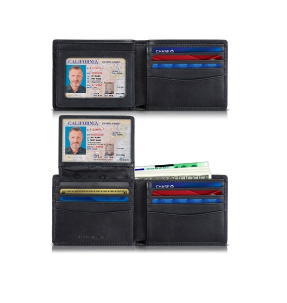 Men's Bifold Wallet with ID Flap with RFID Protection