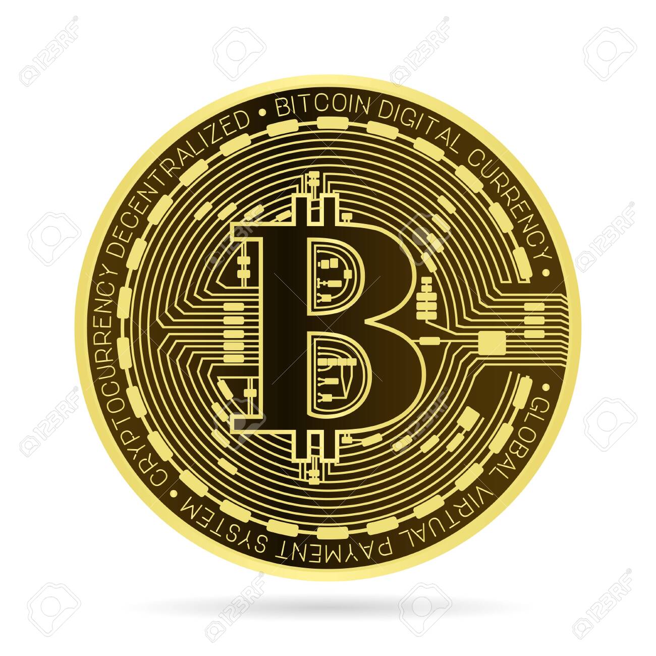 Bitcoin currency symbol with dollar yens and pounds signs - Free commerce icons