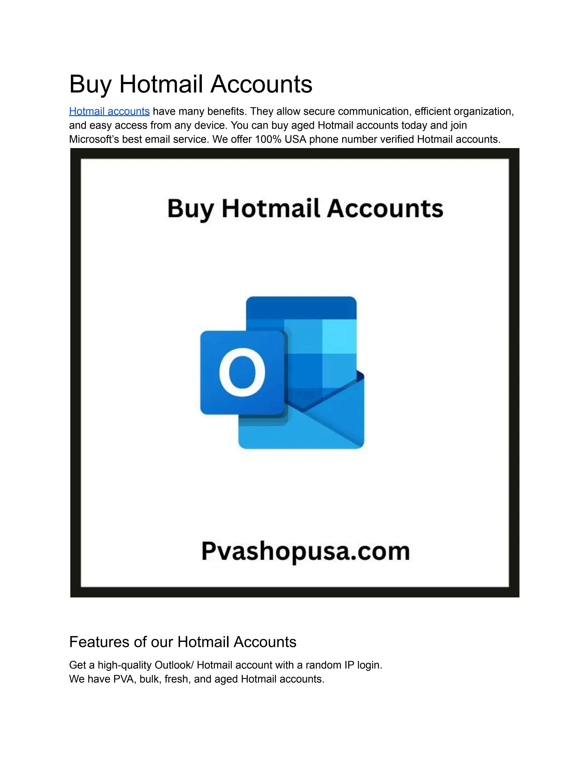 Buy Hotmail Accounts | AccsMarket