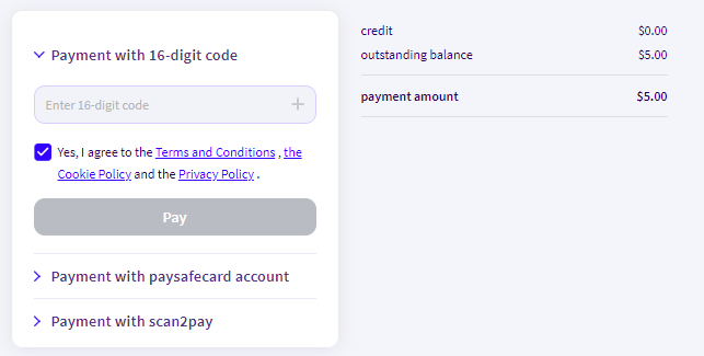 PayPal to Paysafecard