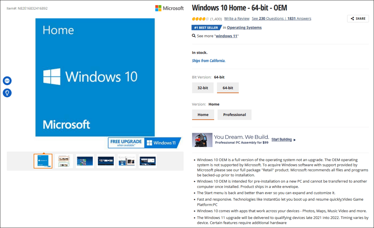 Purchasing a Windows 10 Product Key - Microsoft Community