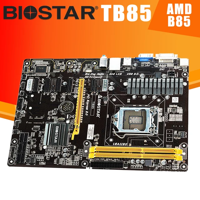 BIOSTAR TB85 LGA Intel B85 SATA 6Gb/s USB ATX Mining Motherboard