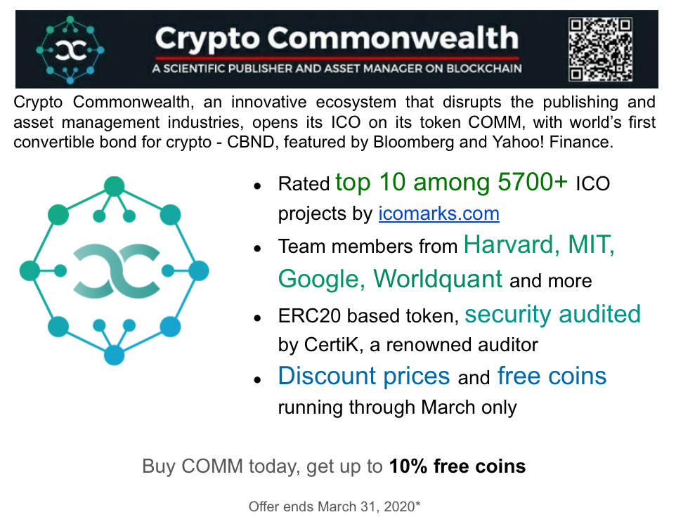 Crypto Commonwealth: A Blockchain project en route to a world-leading publisher and asset manager