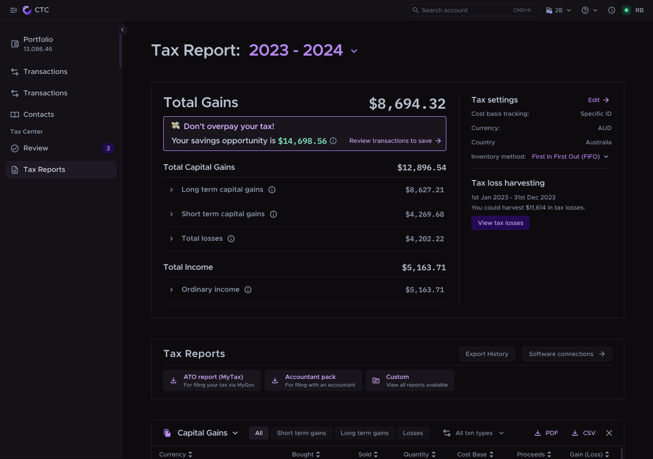 Crypto Tax Calculator Australia - Calculate your crypto tax