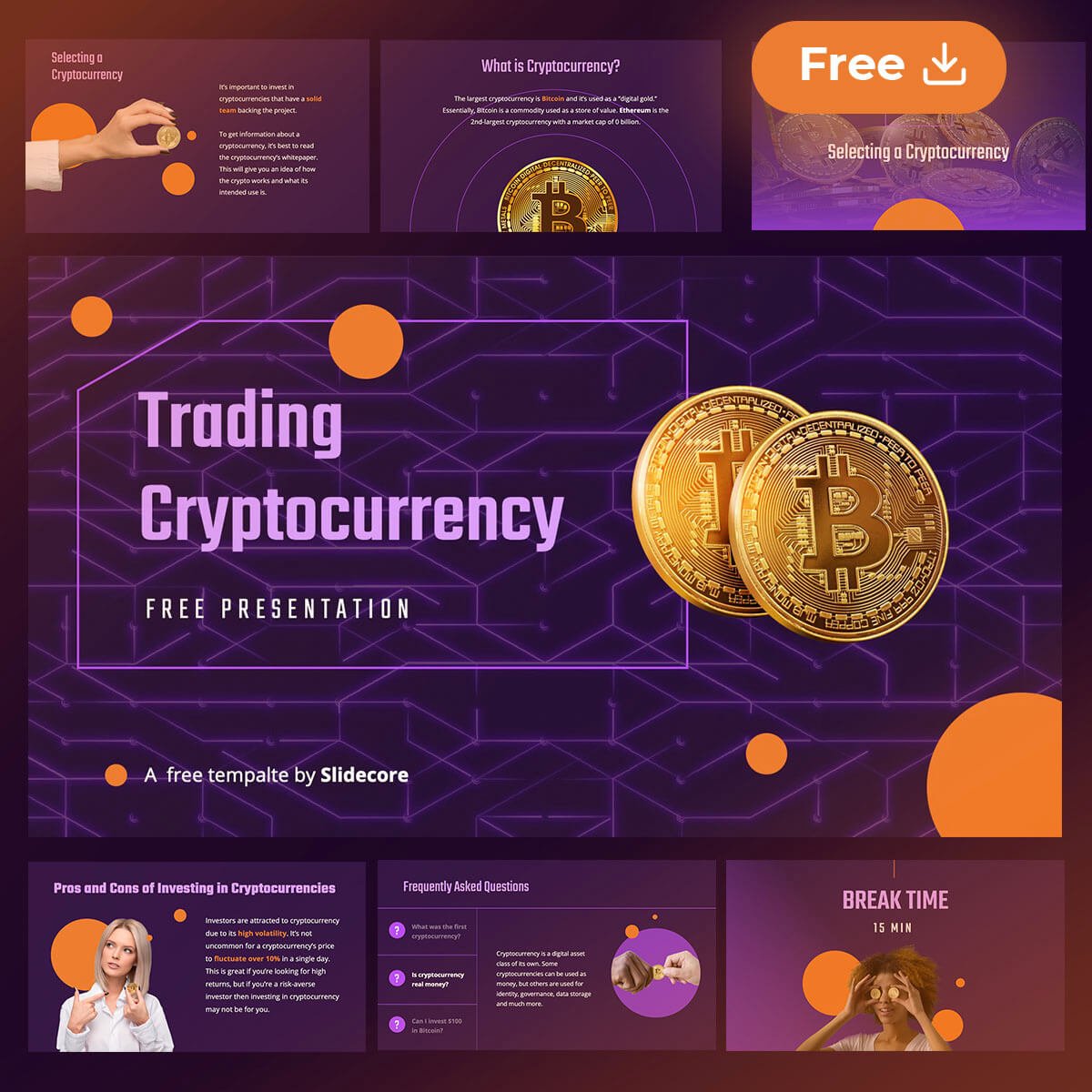 Cryptocurrency Presentation Templates - SlideKit