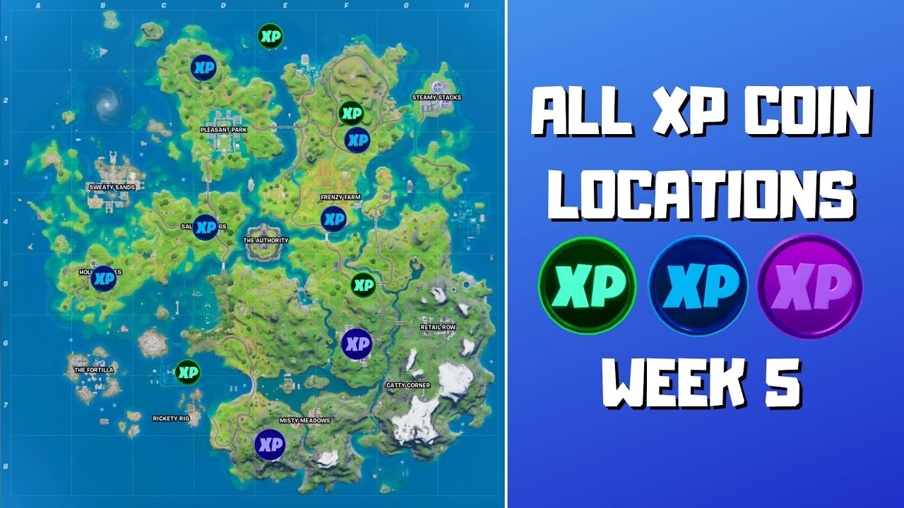 Fortnite Week 5 XP Coins - Season 4 Locations