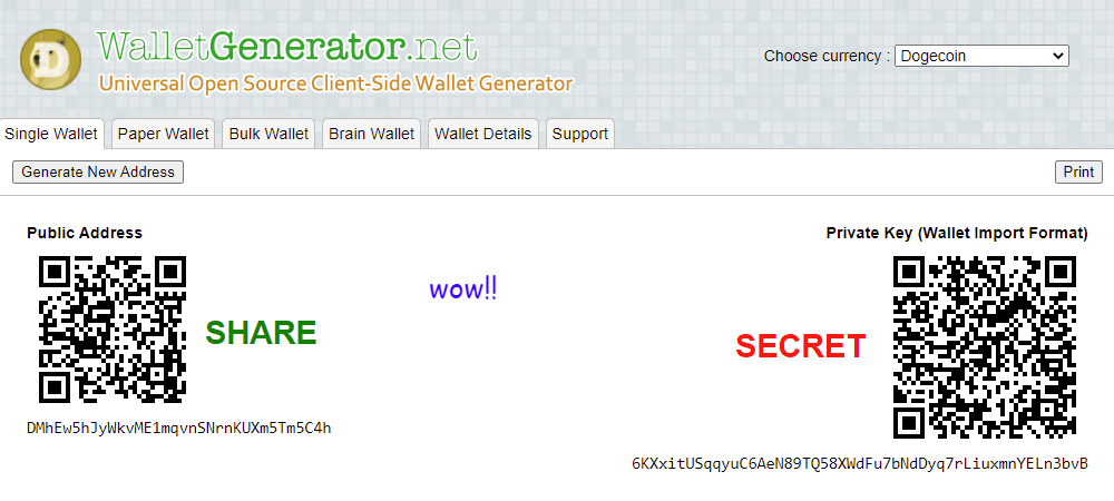Dogecoin Wallet Generator