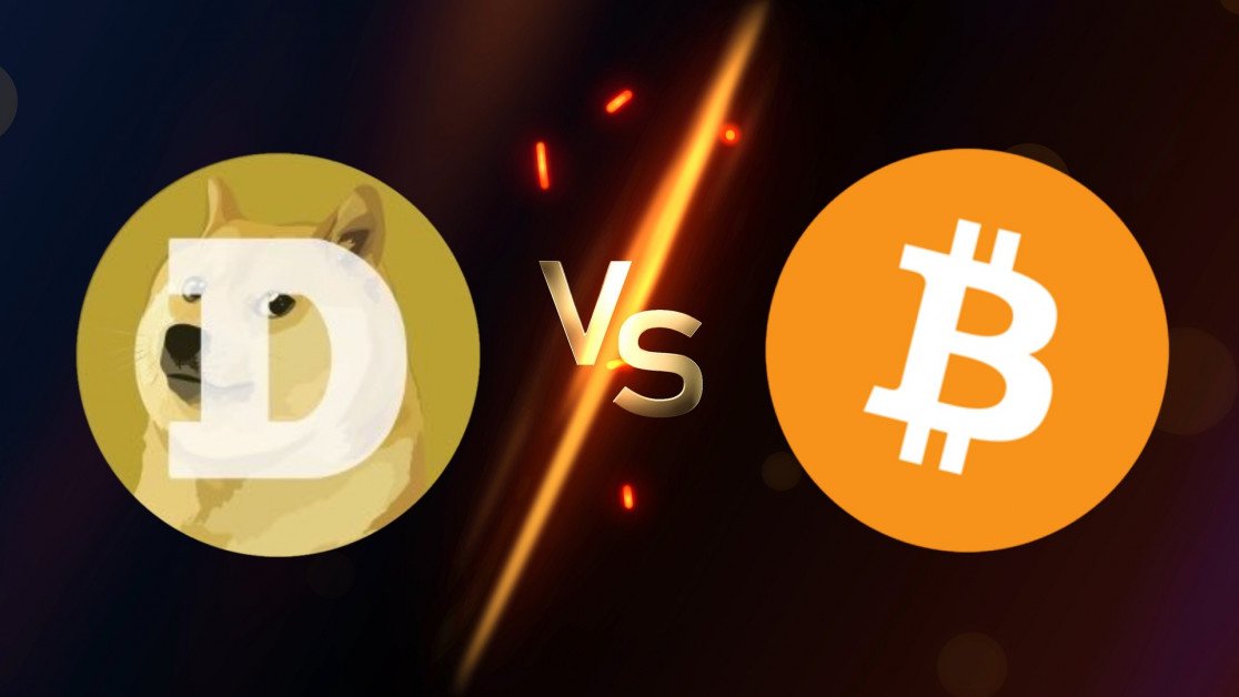 Bitcoin Vs Dogecoin Comparison - BTC/DOGE Cryptocurrency Comparison Charts - 1 day