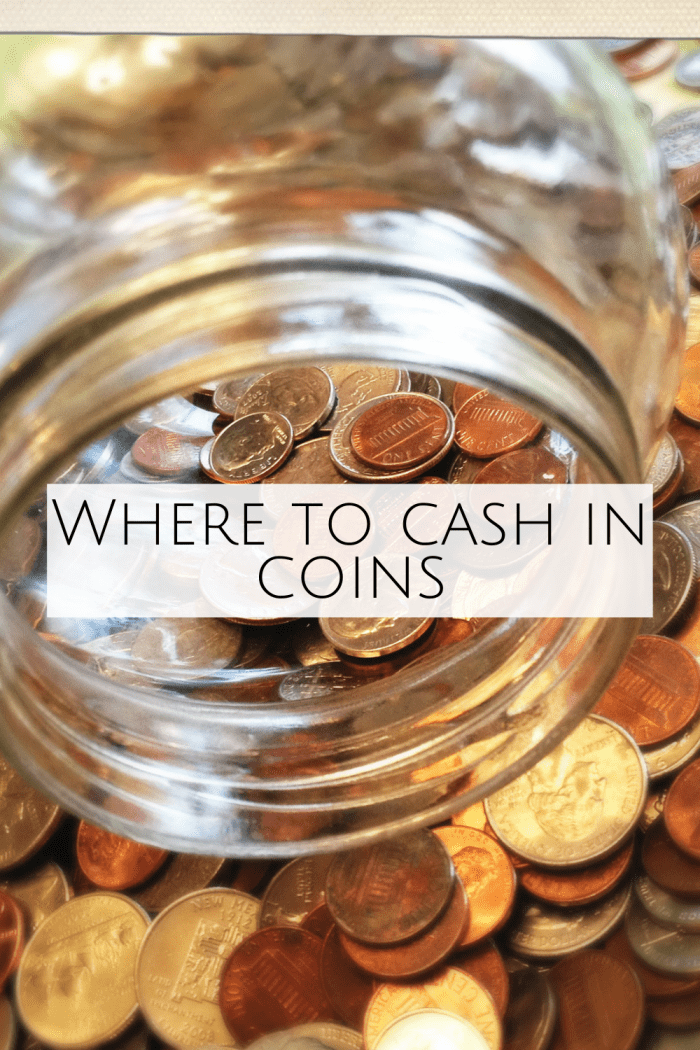 Cash in coins at Coinstar.