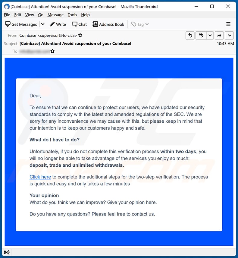 How To Recognize and Report Coinbase Scam Emails