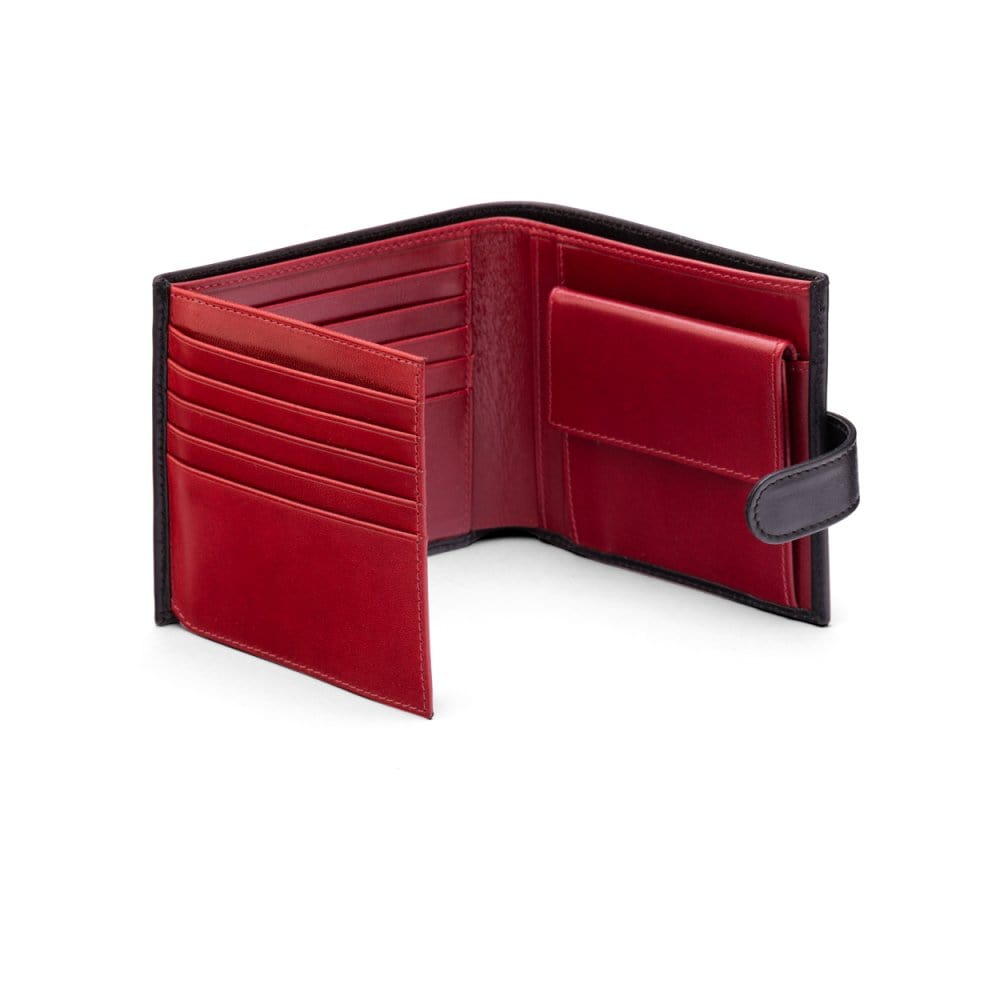 Textured Red Leather Wallet with 4 Card Slots - Barneys Originals