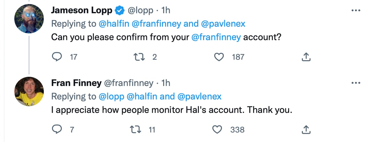 Hal Finney's Twitter Account Just Came Back to Life