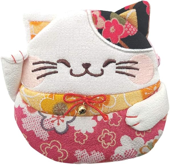 Japanese Kimono Design Maneki Neko Cat Coin Purses - Katzenworld Shop