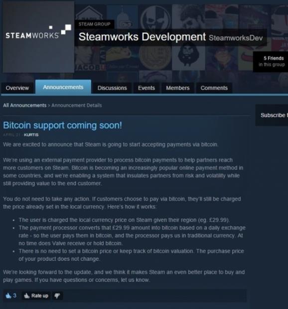 Does Steam accept Bitcoin: update