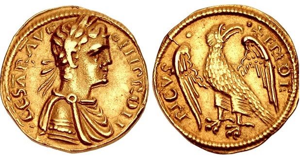 Centurion and Chariot on Old Roman Coin