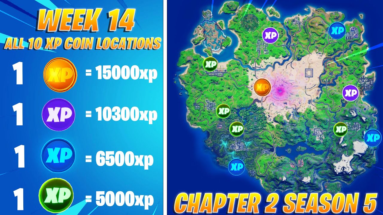 Fortnite Chapter 2 | Season 5 | Week 8 XP Coins Locations - Pro Game Guides