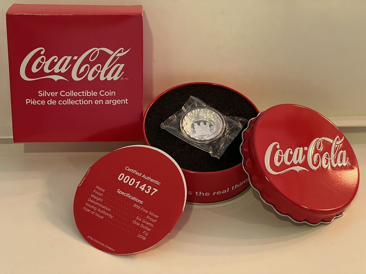 6g Fiji Coca-Cola Global Edition Coin #7 - TAIWAN Bottle Cap Silver Proof Coin